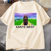 Flood Of Style Kanye West Meme T-shirt Erkek Kadın Grafis Pria Wanita Hip Hop Gaya Mizah T Shirt Modu Vintag Haki