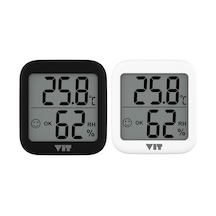Vıt 2'li İç Mekan Dijital Isı Ve Nem Ölçer Siyah-beyaz Termometre Kvt17 Thermometer