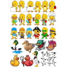 Ördek Temalı Sticker Set-3 25 Parça Telefon, Tablet, Defter, Laptop Sticker