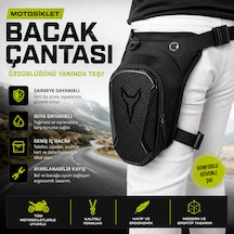 Motosiklet Bacak Çantası Su Geçirmez Suya Dayanıklı Telefon Cüzdan Anahtar Çantası Ayarlanabilir Bel Bacak Çantası Gri - Siyah