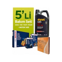 Bosch Audi A4 2.0 Dizel Filtre Bakım Seti-opet 5w30 5lt 2004-2009 5 Li