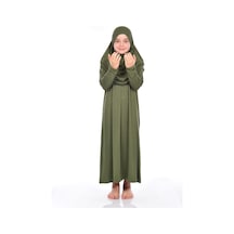 Ihvan Çocuk Pratik Namaz Elbisesi 8-12 Yaş Haki Çok Renkli