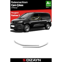 S-dizayn Peugeot Partner 3 Krom Cam Çıtası 2 Prç 2019 Üzeri A+ Kalite