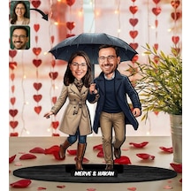 Bk Gift Kişiye Özel Sevgili Karikatürlü Ahşap Biblo -4, Fotoğraftan Karikatür, Sevgililer Günü Hediyesi, Ev Hediyesi Kobitmeyencom36331 Bk Gift