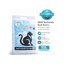 Premium Doğal İçerikli Aktif Karbonlu İnce Taneli 10l Kedi Kumu %100 Doğal Yüksek Topaklanma Net