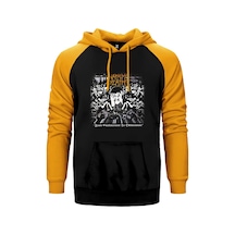Napalm Death From Enslav Sarı Renk Reglan Kol Kapşonlu Sweatshirt Sarı