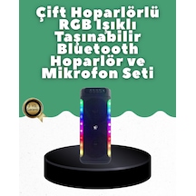 Yüksek - 487 - Ses Güçlü Kablosuz Hoparlör - Flzdgnkr - Karaoke Mikrofonlu