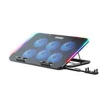Gaming M60 Laptop Soğutucu, 2500 Rpm,10 Rgb Işık Kontrolü, 15.6-17 İnch, Hız Kontrolü, 6 Büyük Fan,telefon Standı, 2 Usb