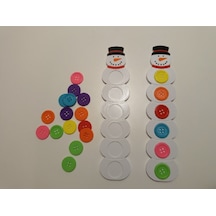 Montessori Giysi Düğmeleriyle Kardan Adam Oyunu 2'li Set