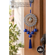 10 Adet Metal Nazar Boncuğu Çan Metal Dekoratif Çan Asma Süs Ev Ve İş Yeri İçin Duvar/kapı Süsü 43 Cm Evil Eye Charm