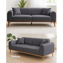 Valo Üçlü Kanepe & 3' Lü Koltuk - Açık Antrasit Gri - Antrasit