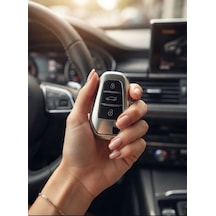 Peugeot 2008 Uyumlu Lüks Silikon Anahtar Kılıfı Füme