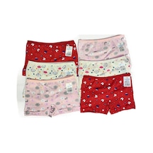 6 Adet Kız Çocuk Desenli Penye Boxer 403