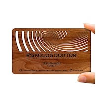 Kişiye Özel Mesleki Psikolog Doktor Ahşap Kartvizit (Model 1-7) 5