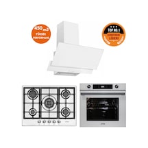 Eminçelik Ve AFM Tech 22 380+ FM7701+FM3301 Vera Inox Beyaz Ankastre Set
