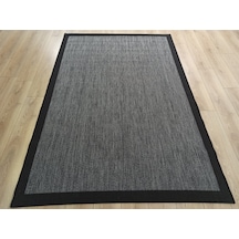 Çam Halı Sisal 9714 Gri / Siyah Bordürlü Jüt Sisal Kilim - 100x200