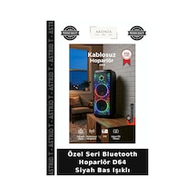 Özel Seri Bluetooth Hoparlör D64 Siyah Bas Işıklı