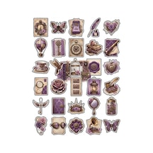 30 Adet Romantik Steampunk Sticker Seti - Laptop Defter Telefon İçin Vintage Estetik Çok Renkli