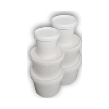 Decotone 1,1 Lt + 3 Lt + 5 Lt Plastik Kapaklı Kova Seti Beyaz 6lı Set Çok Renkli