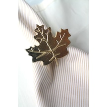 6 Adet Gold Çınar Yaprağı Metal Peçete Halkası - Napkin Ring