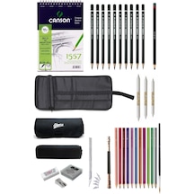 Canson A5 Eskiz Defteri 120 Gr Lyra Dereceli Kalem Faber Aquarel Kalem Rulo Çantalı Çizim Eskiz Seti