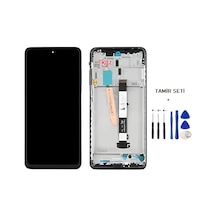 Tkgz Xiaomi Poco X3 Nfc Lcd Ekran Dokunmatik Service Pack Lcd - Full Çıtalı Mavi + Tamir Seti