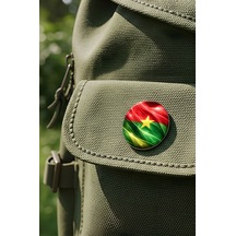 Burkina Faso Burkina Faso Abstract Ülke Bayraklı Buton Rozet - 44 MM 5 Adet Çok Renkli