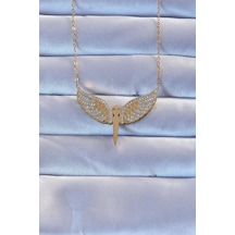 316l Çelik Altın Renk Zirkon Taşlı Mikail Kolye - Tj-bko9263