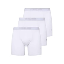 U.S. Polo Assn. U.s Polo Assn. 80454 Erkek 3'lü Uzun Paçalı Boxer-beyaz Beyaz