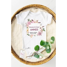 Hediyenza Dünyanın En Güzel Annesi Anneler Günü Özel Tasarım Bebek Zıbın Pamuklu Çıtçıtlı Body Beyaz