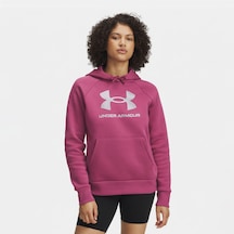 Under Armour Rival Fleece Shimmer Kadın Kırmızı Kapüşonlu Sweatshirt Kırmızı