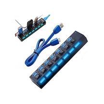 7 Port Usb 3.0 Çoklayıcı Hub Anahtarlı Işıklı On Off Chipli Model (519133855)