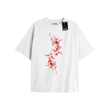 Flood Of Style Beyaz Oversize T-shirt Balık Özel Tasarım