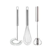 3'lü Çırpıcı Set, Otomatik Basmalı Çırpıcı, Tel Çırpıcı, Yumurta Çırpıcı Sos Karıştırıcı Mikser Pasl Diğer