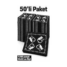 Herşeynota 50 Li Siyah Atatürk Baskılı %100 Pamuk 52x52 Cm Fular Tören, Okul, Etkinlik, Gösteri Çok Renkli