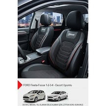 Titanyum Serisi Lüks Keten Oto Koltuk Kılıfı - Ford Focus-fiesta İle Uyumlu Kırmızı