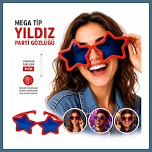 Bezos Mega Tip Yıldız Parti Gözlüğü Kırmızı Renk Agc Diğer