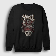 Presmono Unisex Demons Ghost Sweatshirt Siyah