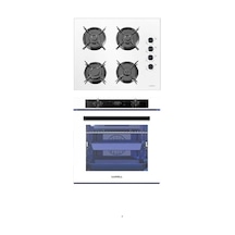 Luxell 2'li SGF3 + OC88 Platinium Beyaz Ankastre Set