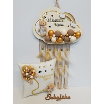 Babylüks Bubble Ledli Bulut Kapı Süsü + Yastık Krem