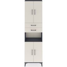 Arges Dolap 4 Raflı 2 Çekmeceli 4 Kapaklı 60x30x221 Antrasit-... Antrasit