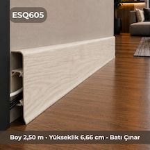 Esquero Kablo Kanallı PVC Süpürgelik 250 cm, Açılabilir Kapaklı, Batı Çınar, ESQ605