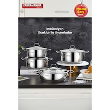 Kahramanlar Yağmur İndüksiyon Tabanlı 8 Parça Tencere Seti