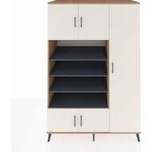 Kronos Dolap 11 Raflı 5 Kapaklı 132x59x195 Çam-aytaşı/antrasit Aytası/antrasıt - Atlas Çam