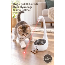 1 Adet Kuğu Şekilli Lazerli Kedi Oyuncağı Mama Bölmeli