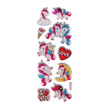 Sticker Kabartmalı Stiker Defter, Planlayıcı Etiket Unicorn Dondurma Cb400 16x7 Cm