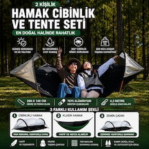 2 Kişilik Cibinlikli Hamak Çadır Tente Seti Kamp Hamağı Sineklikli Outdoor Hamak Taşıma Çantalı Turuncu
