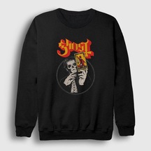 Presmono Unisex Tarot Ghost Sweatshirt Siyah