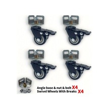 Dashanshop 4 Adet M8 Dişli Frenli Universal Açılı Çelik Dönerli Tekerlek