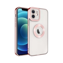 Zore İphone 12 Uyumlu Kamera Korumalı Logo Gösteren Ogaa Omega Kılıf-rose Gold